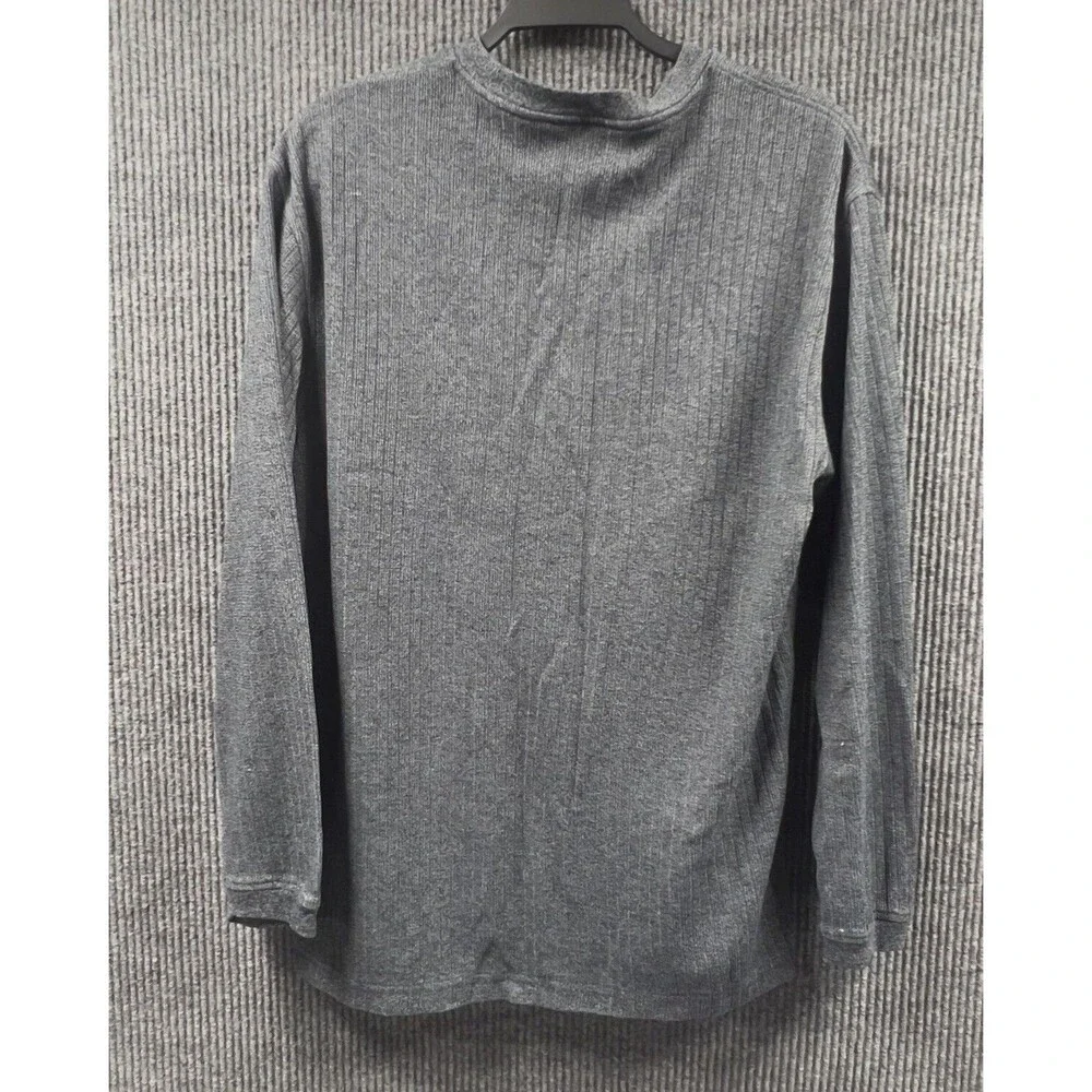 Farah Shirt Mens Medium Gray Pullover Sweater 3‎ Button Front Stretchy Knit